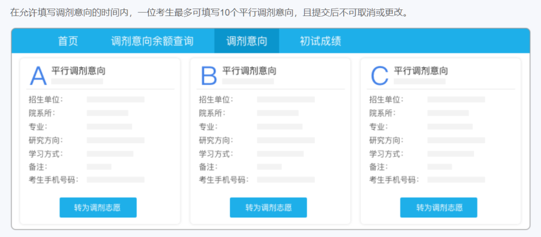考研调剂意向采集系统