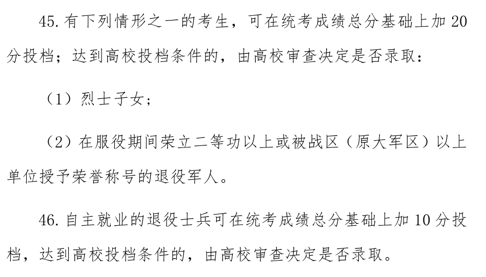 高考加分政策
