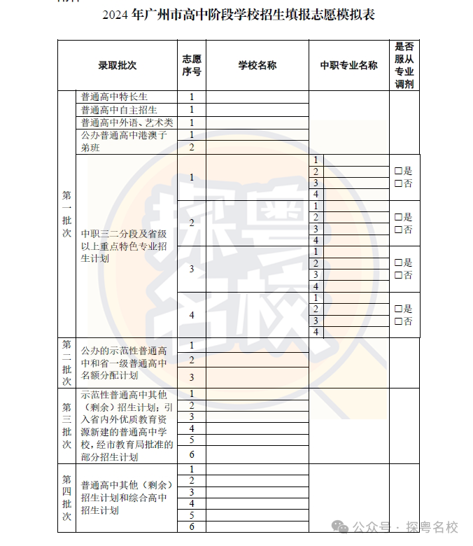 广州中考志愿填报