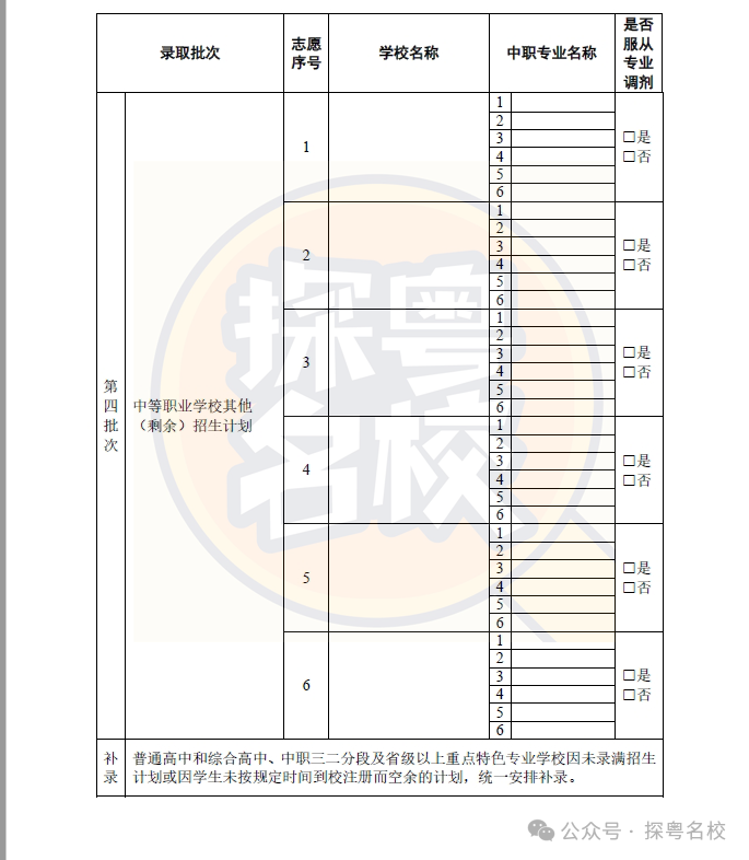 广州中考志愿填报