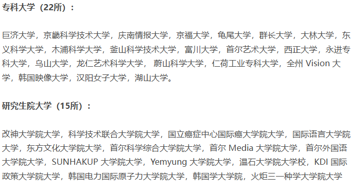 韩国优秀认证大学