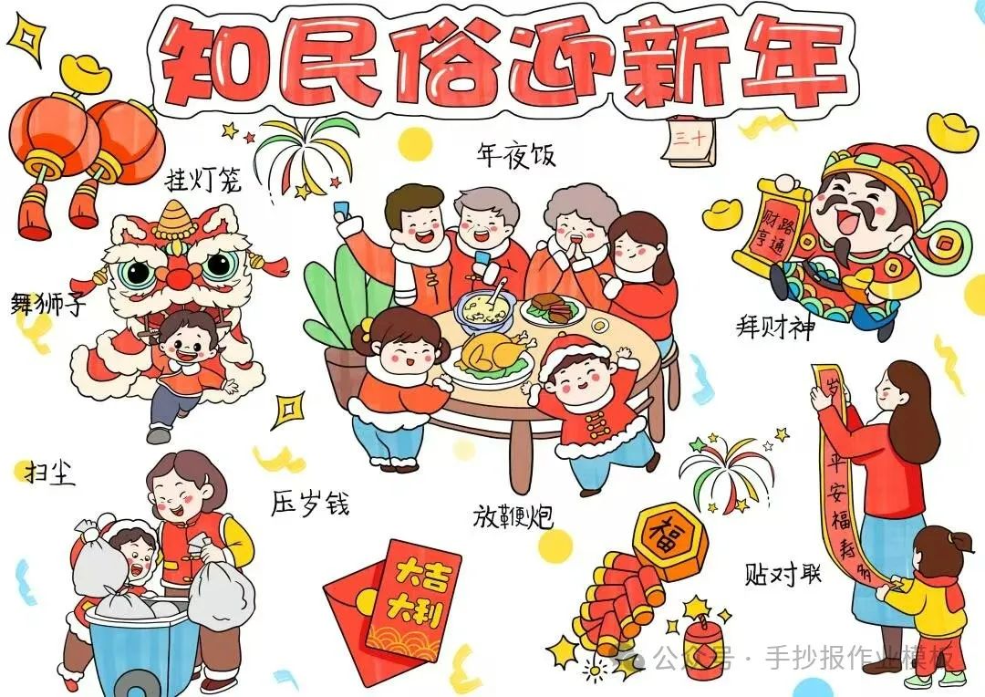 2025蛇年春节手抄报